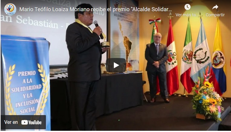 Mario Loaiza Moriano recibe el premio «Alcalde Solidario e Incluyente de Latinoamèrcia 2022»